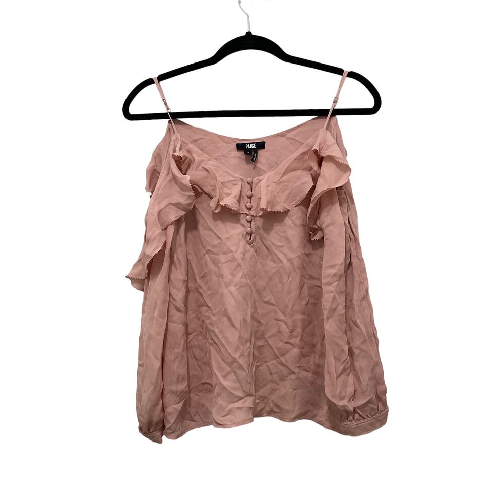 PAIGE Arabeth cold-Shoulder Silk Blouse